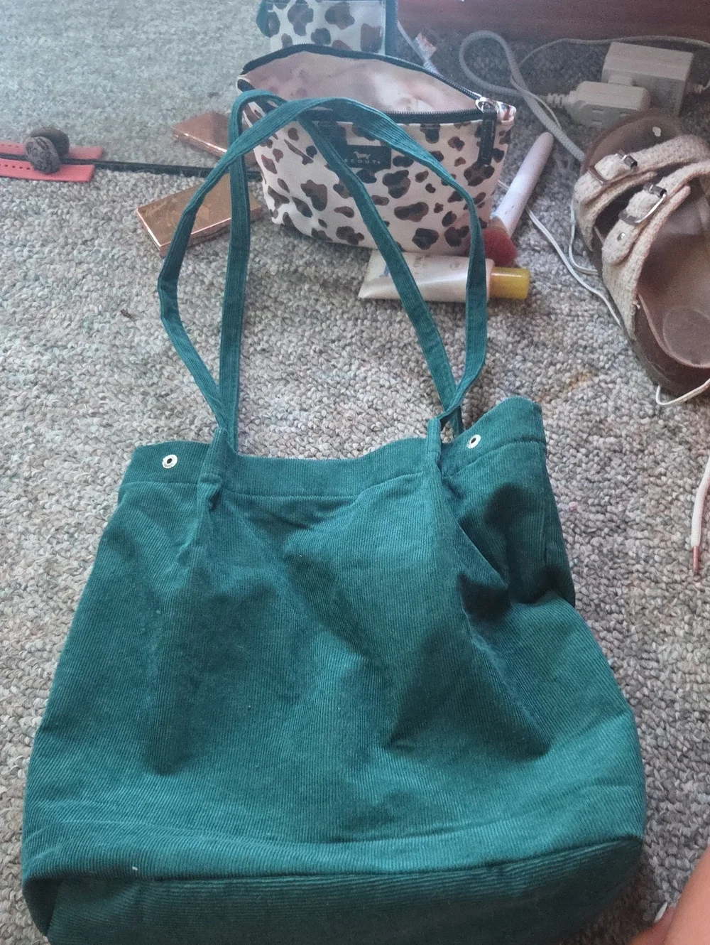 Green Canvas Tote Bag - Women